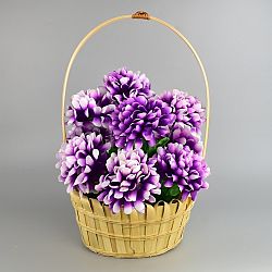 Dušičkový košík zdobený Chryzantéma 20 x 30 cm, fialová