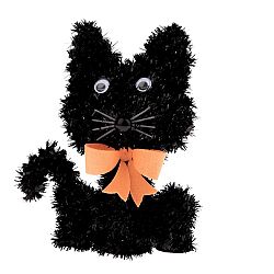 Halloweenská mačka Blackie, 15 x 11 cm