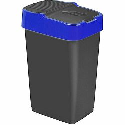 Heidrun Odpadkový kôš 60 l, čierny s modrým pruhom