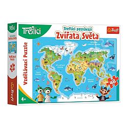 TREFL Puzzle Treflíci poznávají zvířátka světa 48 dílků