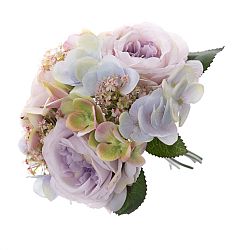 Umelá kytica ruží a hortenzií Olivia, 28 cm