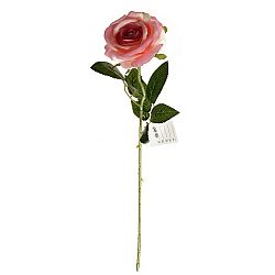 Umelá zamatová ruža ružová, 60 cm
