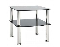 Odkládací stolek Katja 45x45 cm, černé sklo%