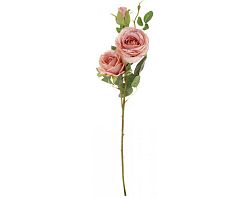 Umelý kvet Ruža s púčikom 65 cm, ružová%